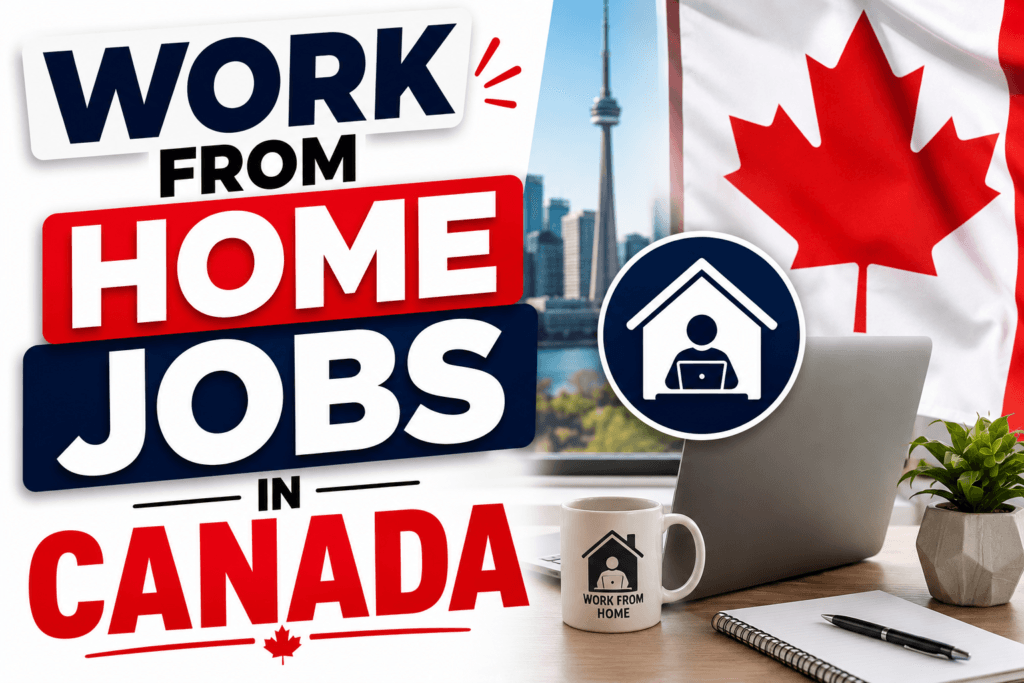 Work From Home Jobs in Canada average salary by role, bar chart comparing Senior Software Developer, Financial Analyst, Digital Marketing/Content Creator, Bookkeeper, and Customer Service Representative