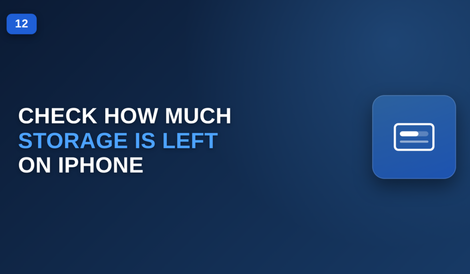 How to Check How Much Storage Is Left on iPhone check iPhone storage